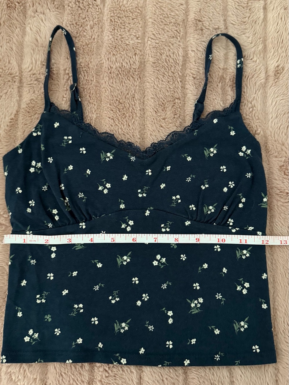 Hollister Black Floral Lace-Trim Cami - Picture 2 of 5